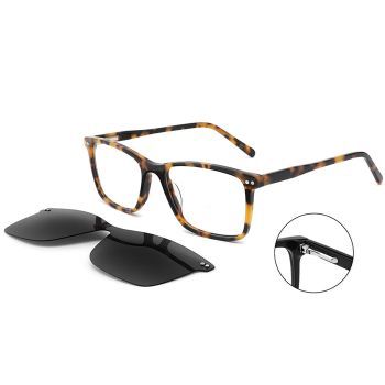 1027 High grade square acetate set glasses, two-in-one