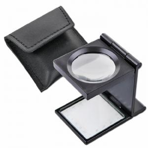 1586 Metal three fold 20D cloth magnifier with glass reticle
