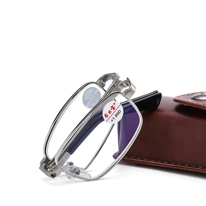 180 Metal alloy folded blue block reading glasses