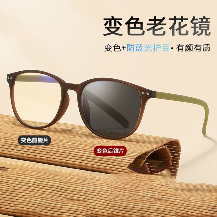 6118 PC photochromic reading glasses, blue block, light