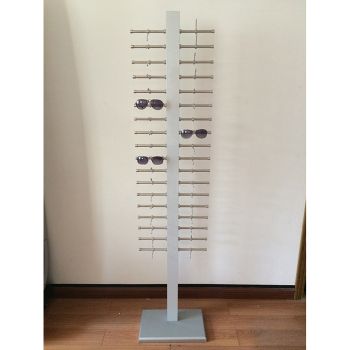 A2025 Stainless steel hooks, fiberboard glasses display floor stand for 36pcs of glasses 