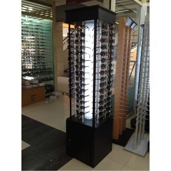A3017-1 Acrylic glasses display floor stand for 96pcs of sunglasses, rotatable, with storage, can be light