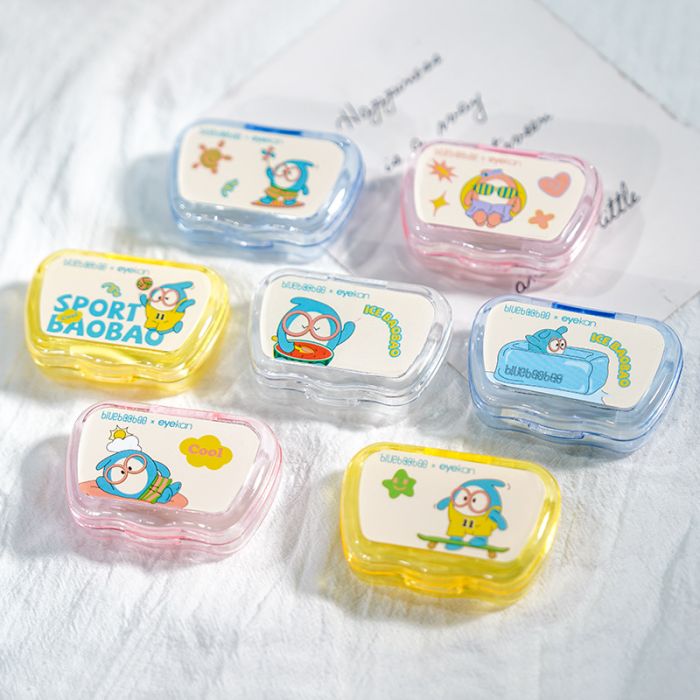 A8101 Contact lens box, contact lens companion box, nursing double box, with mirror, cartoon style