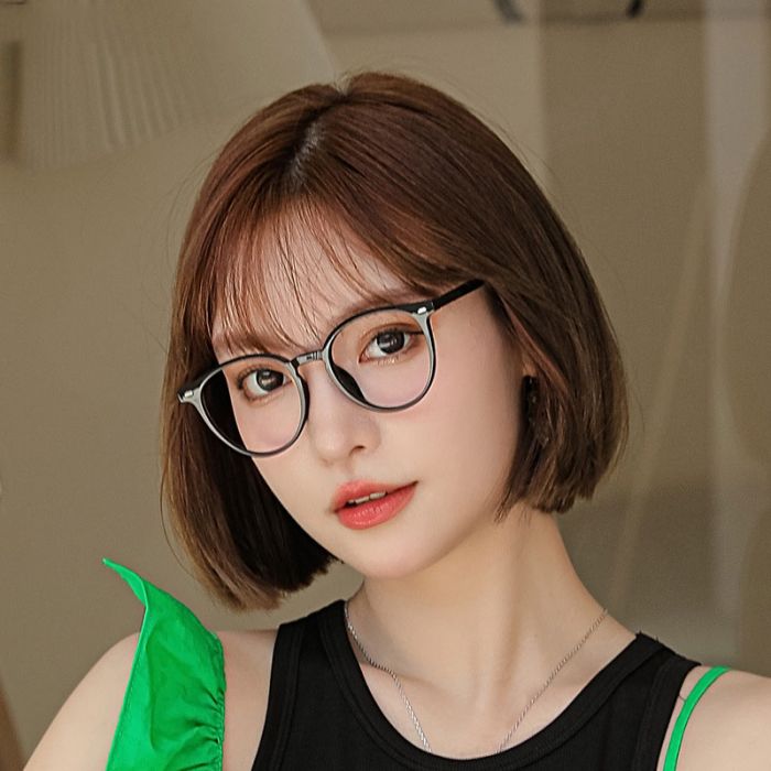 B9026 Fashionable plain glasses, cute and fresh frame, ultra light TR90 optical frame