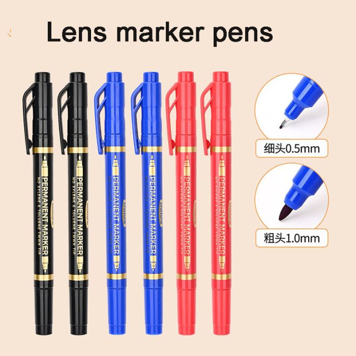 CH-150 Double headed oily waterproof nano lens marking pen, marking glasses lens dot pupil pen, quick drying without fading, laboratory