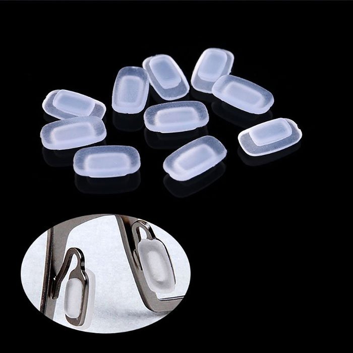 CY022 Square matte silicone push in nose pads, soft