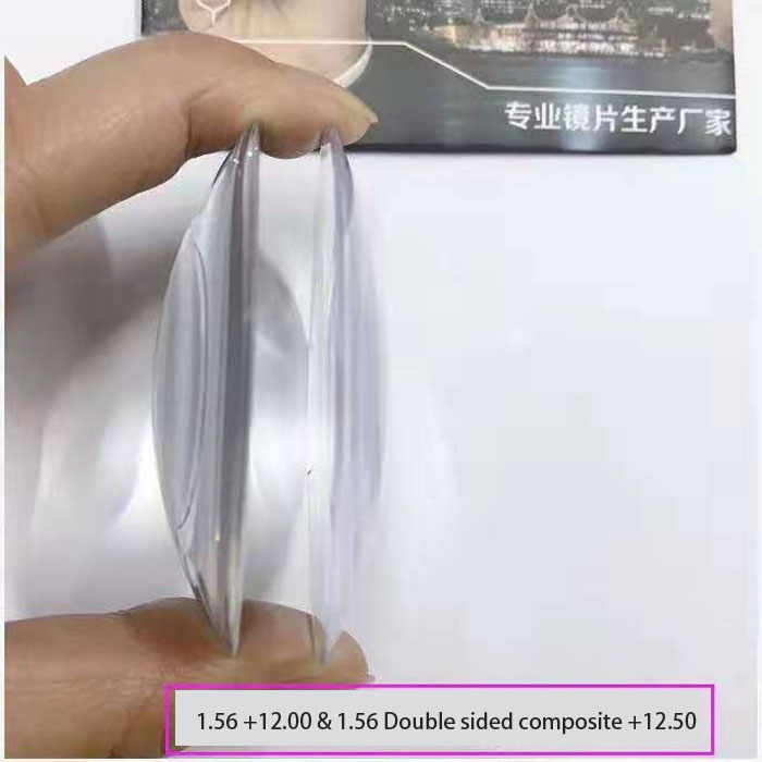 1.56, 1.61, 1.67, 1.74 Double-sided composite resin lenses for high degrees