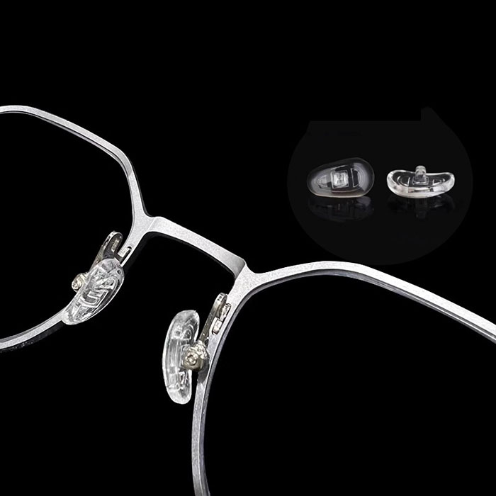 F43, F43-1 Glasses silicone nose pads with curvature, new soft, screw in