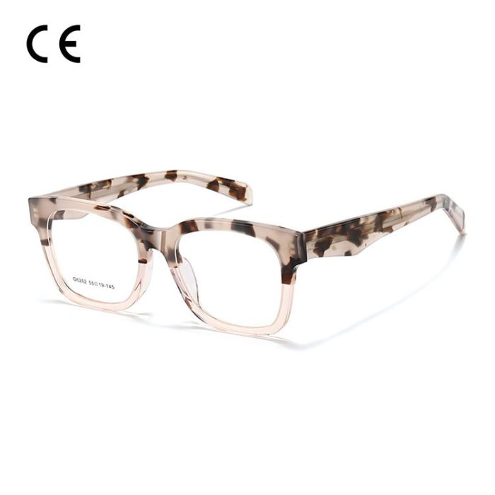 G6262 European and American style, handmade acetate eyeglass frames, fashionable square frame, optical glasses