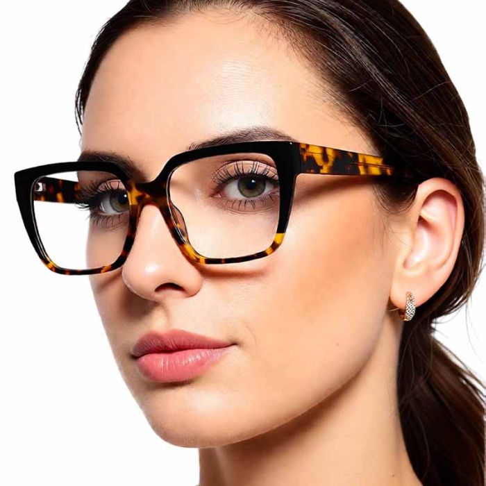 GL6627 Acetate Unisex Thick Frame Optical Glasses with Large Frame and Personality, Simple and Trendy for Men and Women