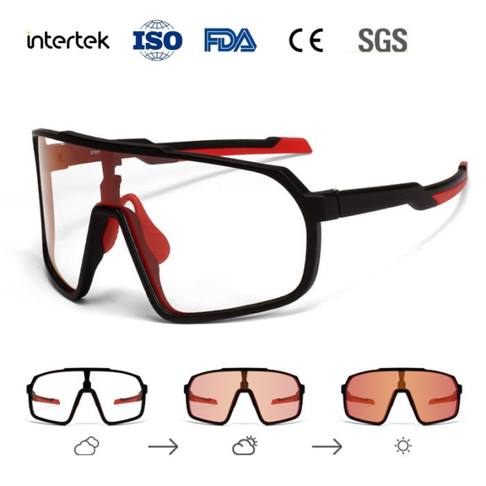 JD2131Y160-PH Photosensitive color-changing large frame TR90, road cycling goggles, running sunglasses, optical frame