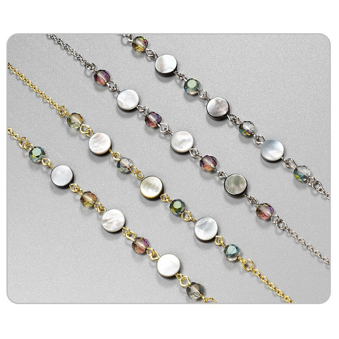 JH-10 Metal glasses chain mask rope multi-layer electroplating (shell crystal copper)