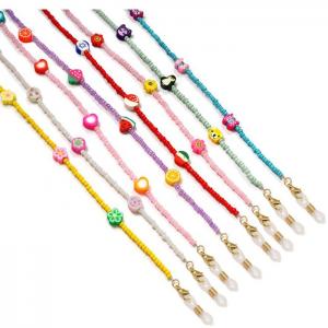 JH-151 Rainbow Rice bead butterfly mask glasses chain, ancient