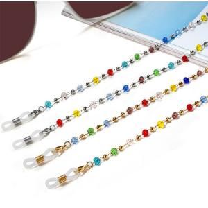 JH-168 Color cystal+copper beads glasses chain, mask chain