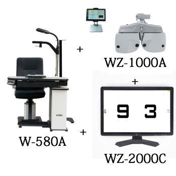 JH-185 Optometry combination, ophthalmic unit W-580A+auto phoropter WZ-1000A+chart vision WZ-2000C