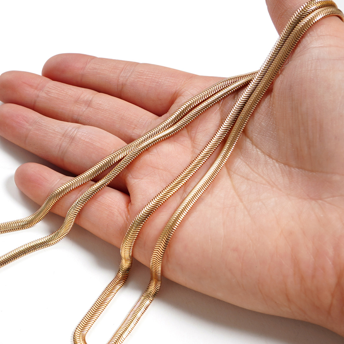 JH-19 Copper Glasses Chain (Flat Snake Chain)