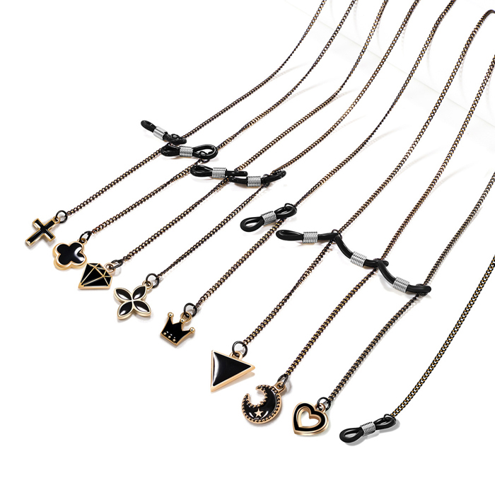 JH-21 Vintage metal eyewear chain (flat shaved pendant)