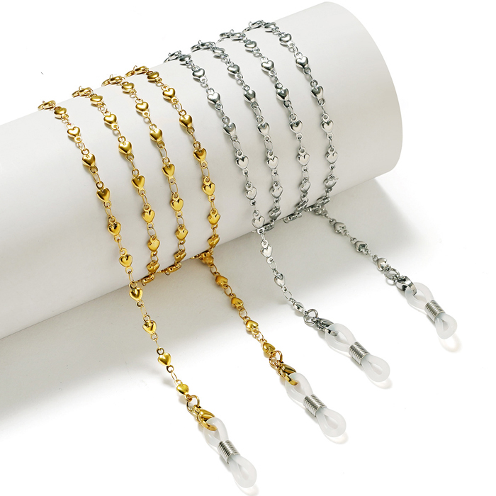 JH-252 Titanium Steel Chain Love Glasses Chain Sunglasses Chain Mask Chain (Steel Heart Chain)