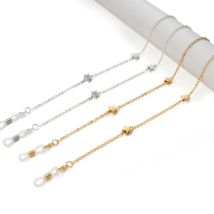 JH-266 Copper O shaped glasses chain, Pentagram