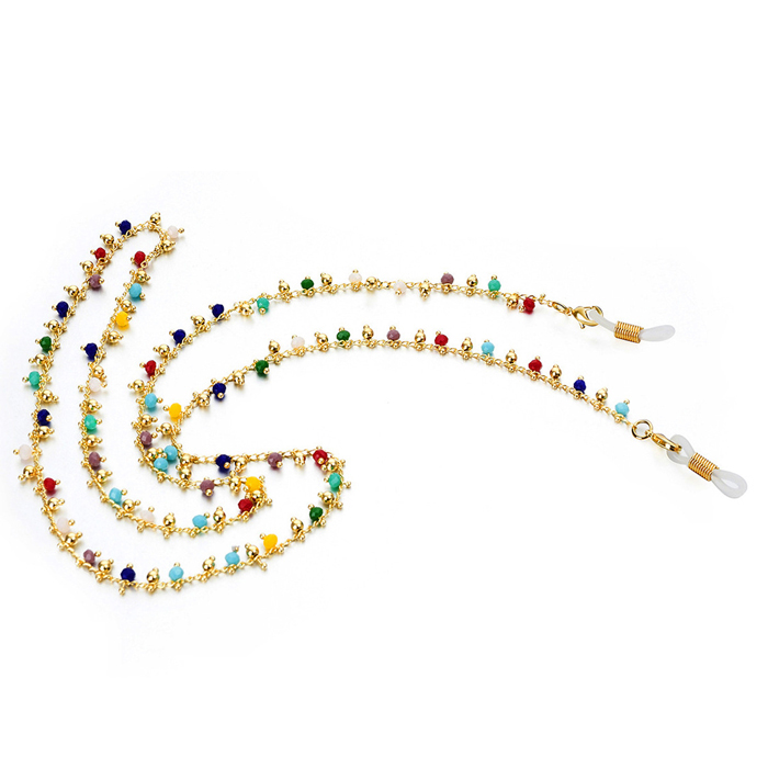 JH-271 Thick Gold Colorful Bead Glasses Chain Personalized Fashion Hanging Rope Glasses Accessories
