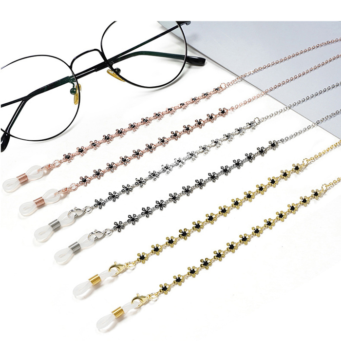 JH-3 Simple thick gold electroplated eyewear chain copper chain (0 word oil drop small flower)