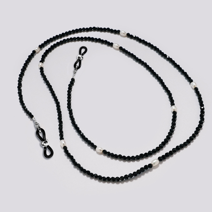 JH-30 Freshwater Rice Pearl Glasses Chain Hanging Chain Vintage Mask Rope Spinel