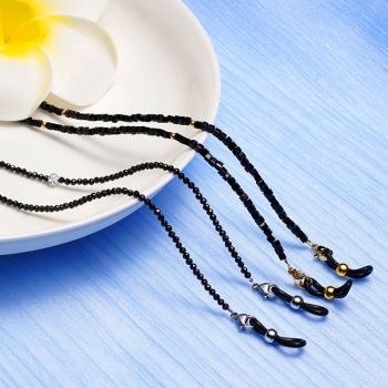 JH-358 Popular mask chains and eyewear chains (square crystal beads+Spinel scattered beads)