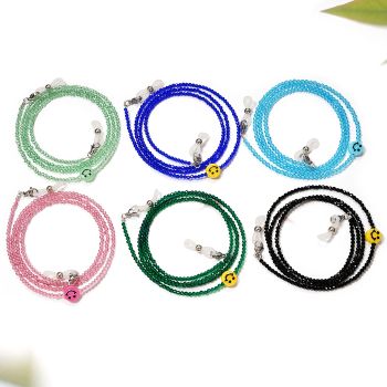 JH-366 Simple smiley face anti loss lanyard chain, mask chain, glasses chain (spinel smiley face)