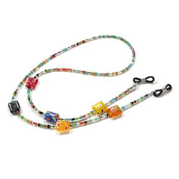 JH-386 Glass Flower Beaded Glasses Chain