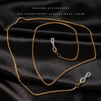 JH-506 Vintage stainless steel collarbone mask rope, vacuum plated eyewear chain