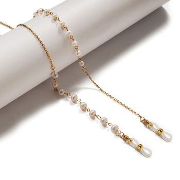 JH-55 Handmade Freshwater Pearl Neck Hanger Vintage Glasses Chain Mask Rope Sunglasses Chain Trend Asymmetric Pearl Chain