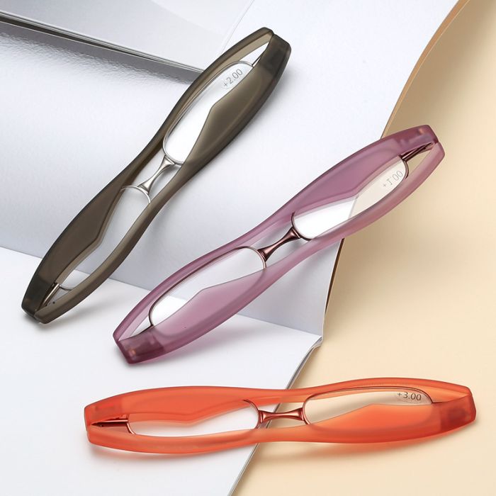 JH-603  360 degree rotating reading glasses, metal+TR90 frame, glass lenses, blue block