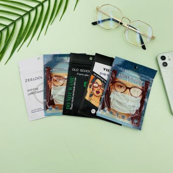 JH-88 Microfiber wet anti fog glasses cloth, 13 x 13 cm