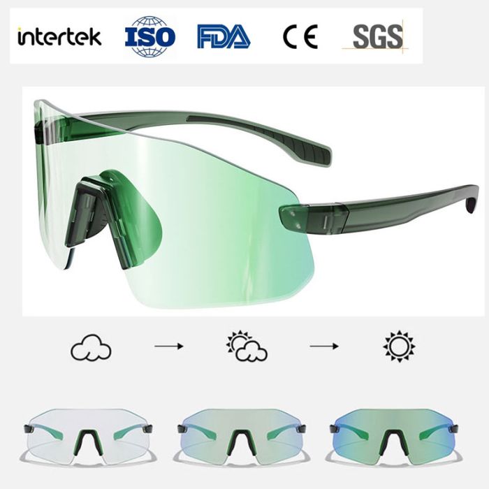 KC06-13A-PH TR90 ultra-light color-changing cycling glasses, outdoor windproof sunglasses, mountain climbing sunscreen goggles, optical frame