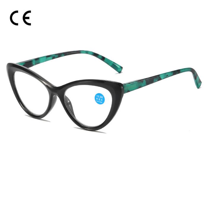 KY2000 Cat-eye printed anti-blue light reading glasses