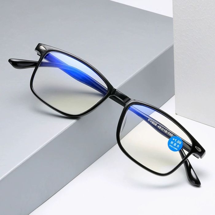 KY806 PC reading glasses, blue block, square