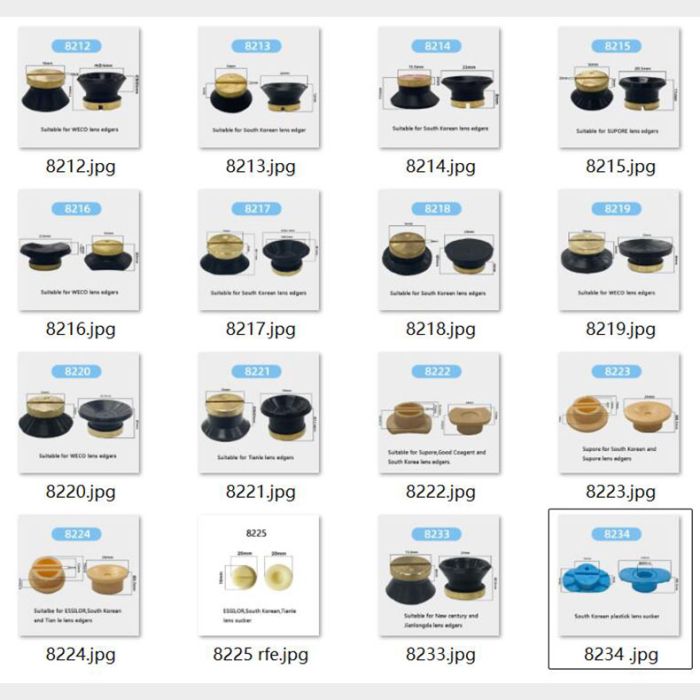 LF-8212~8234 Lens suckers for South Korean, WECO, ESSILOR, SUPORE, TIANLE, Good Coagent, Jianlongda and New Century  lens edgers