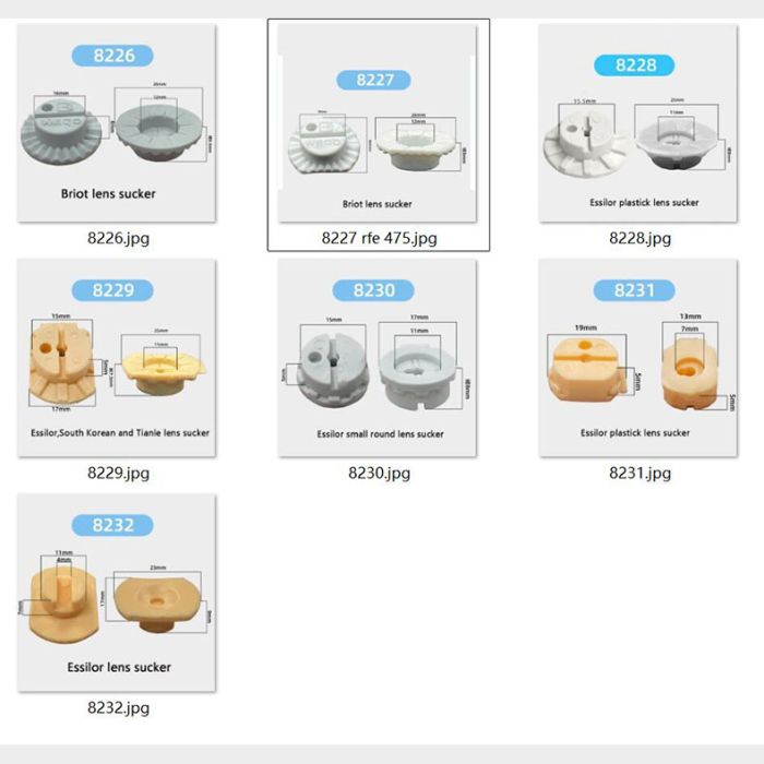 LF-8226-8232 Briot, ESSILOR, South Korea and Tianle lens suckers