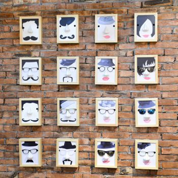 MG-364 Wood characteristic 3D stereo nose frame, glasses shop decorative picture, hanging picture, frame wall picture, glasses props