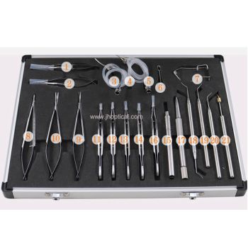 OSI-21  Cataract and intraocular lens implantation surgery 21 piece set, Ophthalmic microsurgical instrument set