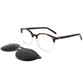 TY1025 Splicing acetate optical frame, Clip on TAC polarized sunglasses