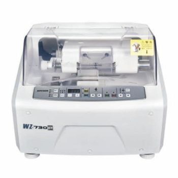 WZ-730P Auto lens edger, processing CR, GL, PC, high index lenses, up and down water outlet, with lamp, Spinning and twisting clamp type clamping template, V edge 