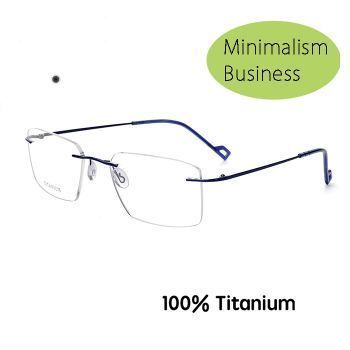 RJ004 Minimalism business pure β titanium rimless square optical frame
